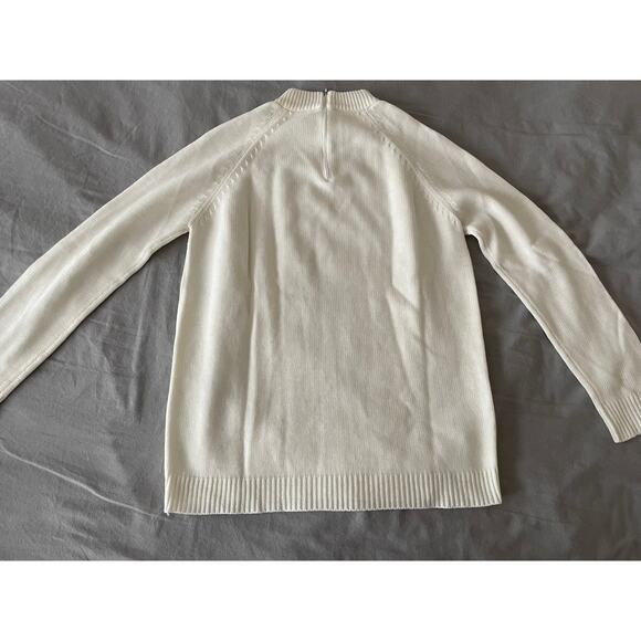 VTG. 50s/60s Mock Turtleneck sweater Cream Ivory long sleeve - Picture 5 of 7